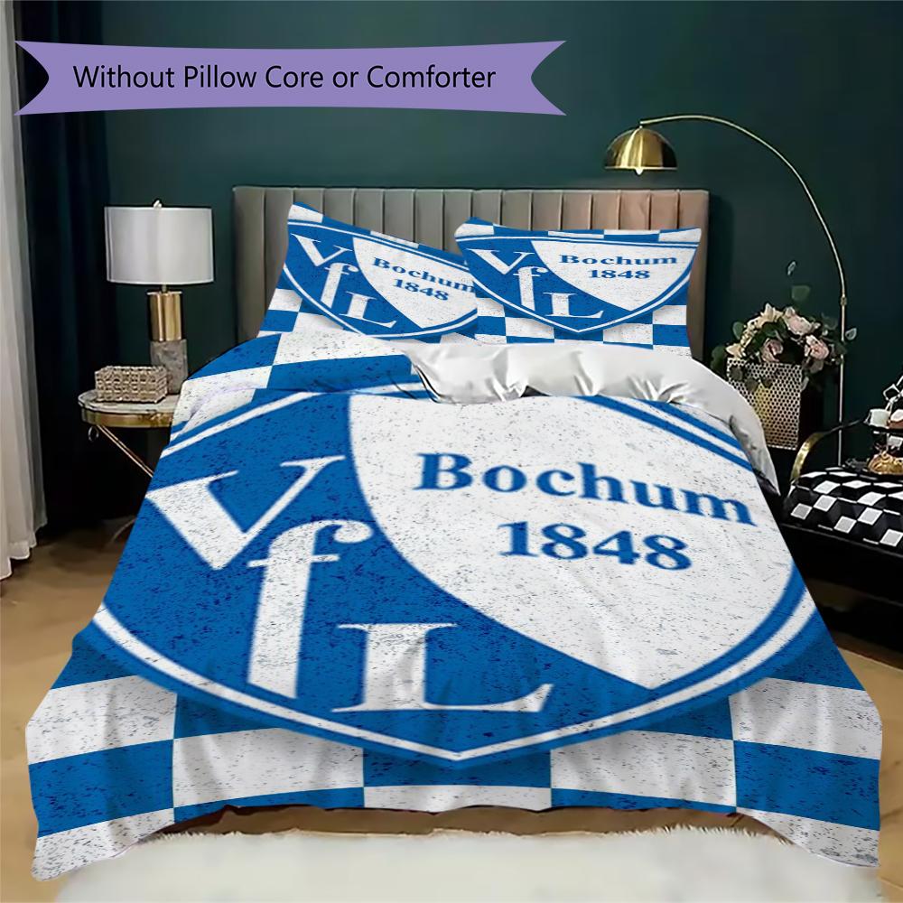 Set Copripiumino e Federe con Motivo VfL Bochum 1848 Decorazione per la Casa Regalo di Compleanno (1 * copripiumino + 2 * federe senza imbottitura)98