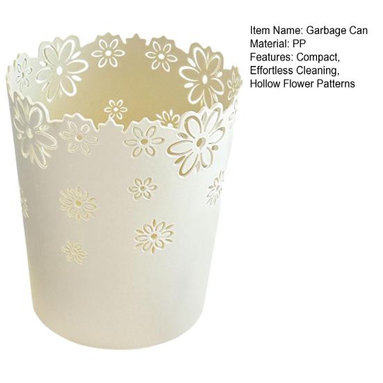 Schminktisch Blumiger Papierkorb Hohlblumenmuster Mülleimer Kleiner Schreibtisch-Mülleimer für Badezimmer Büro Schlafzimmer Heimdekoration