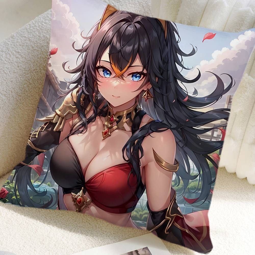 Game Genshin Impact Dehya Pillow Case Square Pillow Bedroom Sofa Leisure Comfort Cushion Car Home Decoration