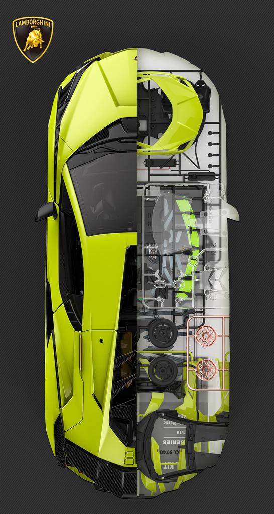 Doyusha Luster 1/18 Lamborghini Sian Plastic Model Kit R/C