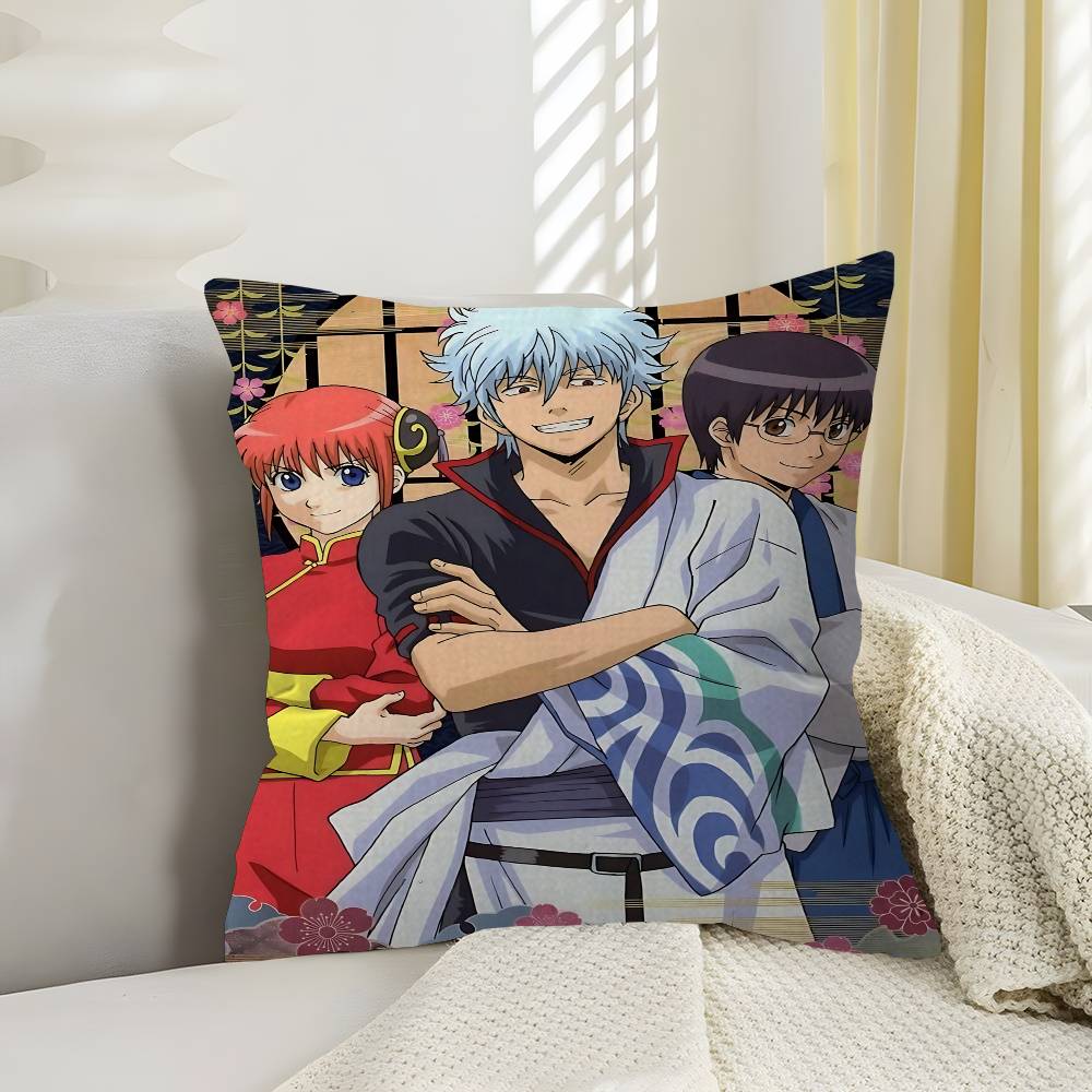 Classic funny Japanese anime GINTAMA Cushion Cover Inches Farmhouse Decor Home Throw Pillow Covers for Couch Decorations