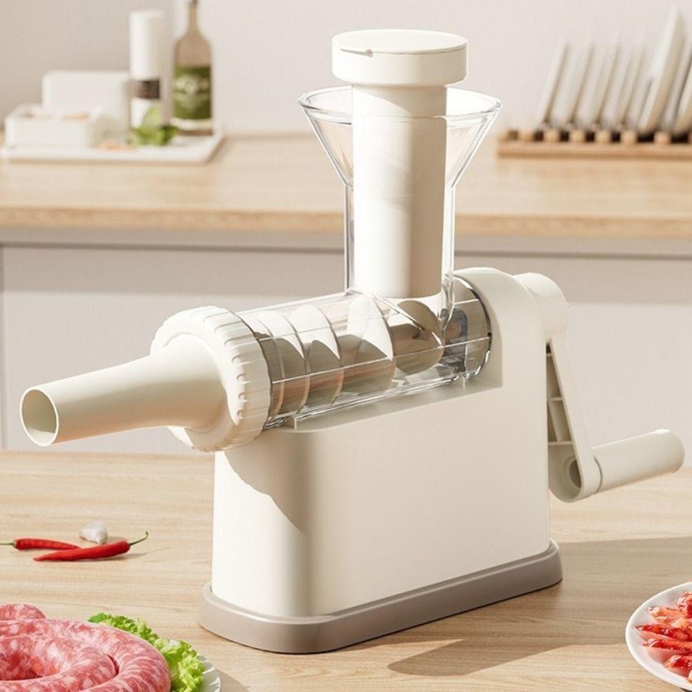 Large Capacity Sausage Making Tool with 3 Filling Nozzles Manual  Meat Stuffer  Kitchen Gadget