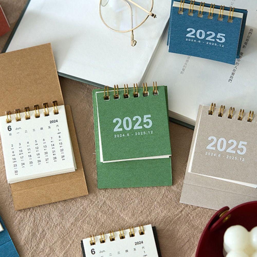 Home Decoration Mini Calendar Thick Paper Desktop Decorations 2025 Daily Planner