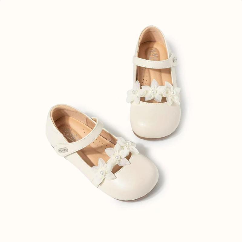 2025 Autumn New Kids Leather Shoe Simple Girls Princess Shoes Comfort Versatile Child Casual Shoe Shallow Mouth Girl Flat Shoes