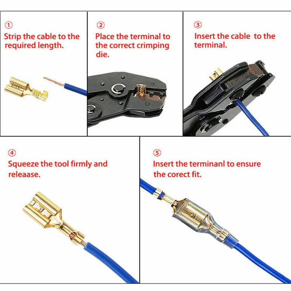 Flat Terminal Set, 315 Piece Set, Crimp Terminal, Splice Terminal, Insulation Sleeve, Male and