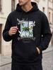 Unisex Autumn/Winter Coconut Tree Print Hooded Sweatshirt, Casual Sporty Trendy Loose Fit Hoodie, Front Print or Double-Sided Print Options, Lightweig