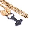 Herre Helgull rustfritt stål Viking Wolf Thunder Hammer Anheng Halskjede Emperor Halskjede Amazon Amazon