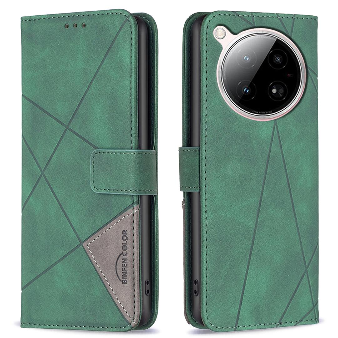 

BINFEN COLOR For Infinix Zero 40 4G Phone Cases Wallet Stand Geometry Imprint Leather Cover B