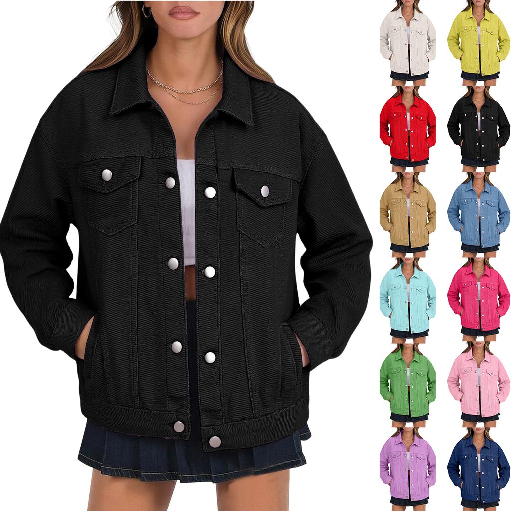 Stylish Women's Denim Jacket, Casual And Versatile, In A Relaxed, Boyfriend .