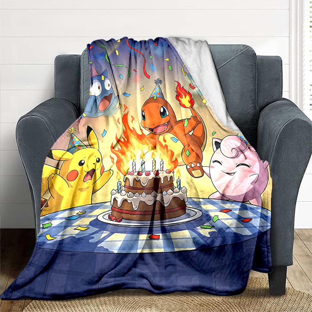 

1pc Pikachu Party Blanket Soft All Season Throw with Vibrant Design, Perfect for Home, Travel, and Gifts, Ideal for Naps and Camping 80x120cm