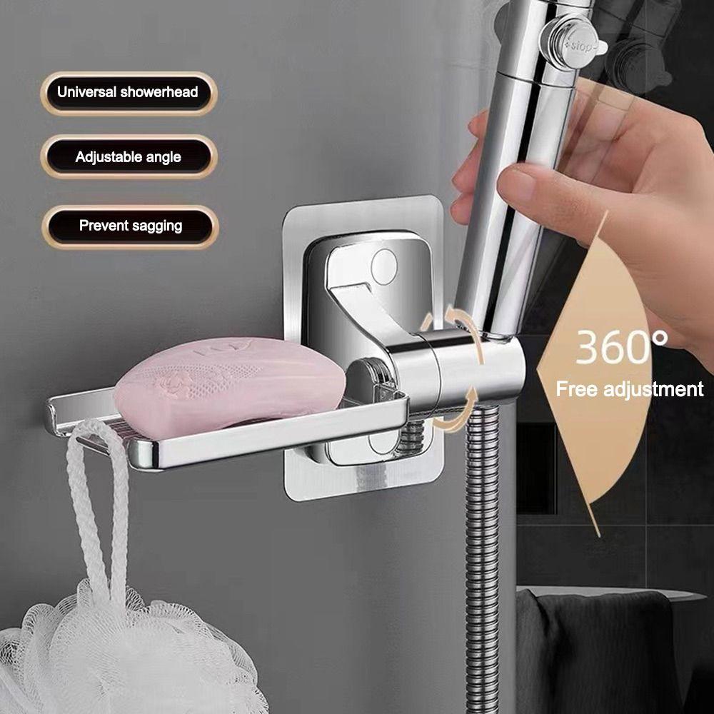 Wall Mounted Shower Head Holder Self-adhesive Storage Drain Rack  Bathroom Accessories
