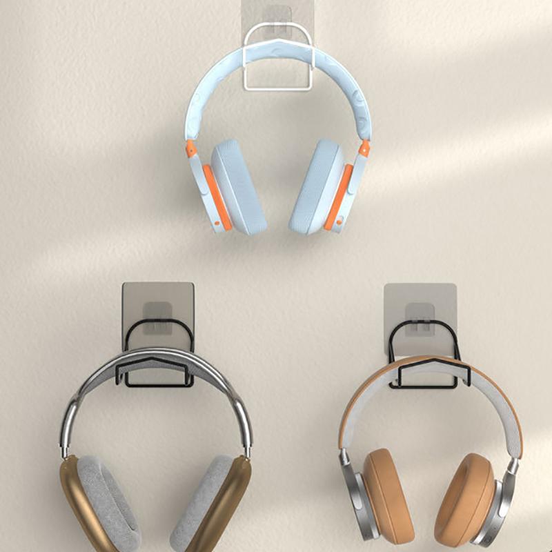 Headphone Holder Universal Wall Mount Stand Headset Display Rack Under Desk Hanger Hook Gamepad Hanger Holder Storage Bracket