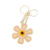 Creative Sunflower Bag Charm Keychain Pu Leather Pendant Keyring Sweet Charm Flower Hanging Bag Backpack Deco Accessory Gift