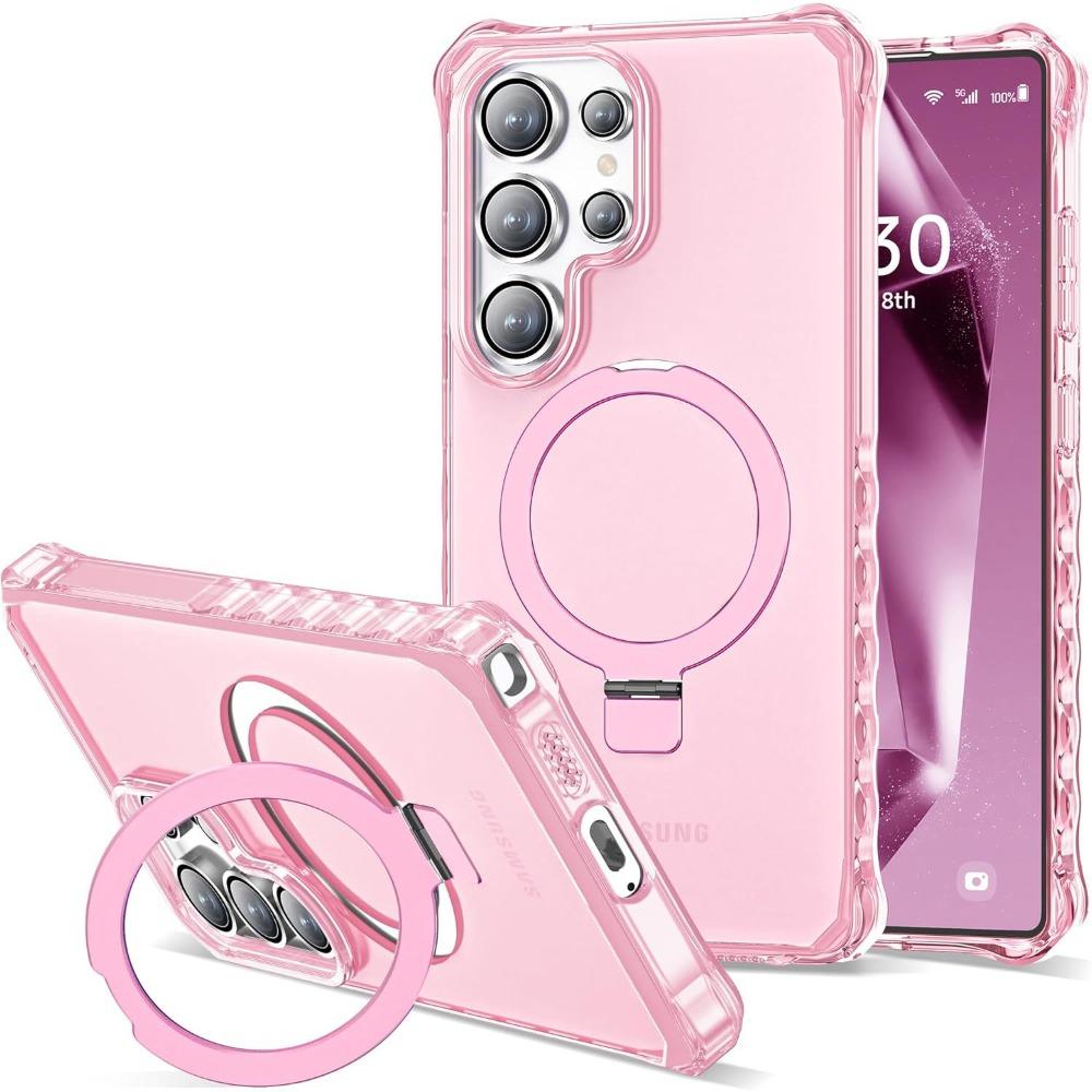 High Quality PC+TPU Magnetic 360°Rotating Ring Holder Case For Samsung Galaxy S26 S25 S24Ultra Plus For MagSafe Shockproof Cover