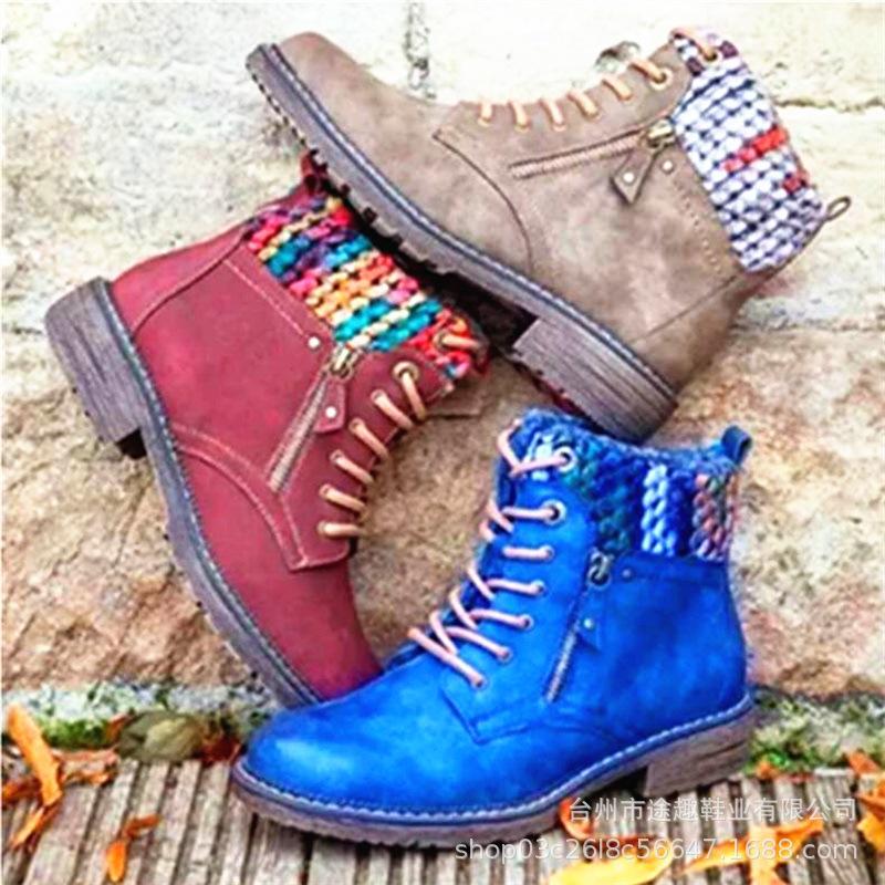 Autumn and winter new European and American fashion plus size short boots ladies cotton boots wool suede  boots women