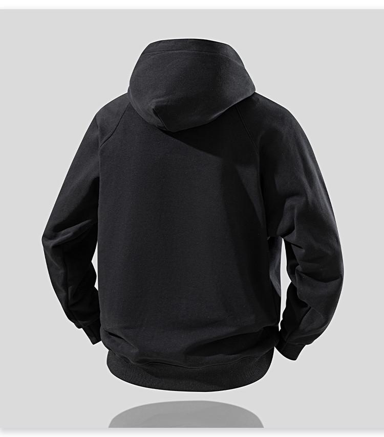 [Four fold buckle] Pinch fold design hooded sweatshirt for men in spring and autumn