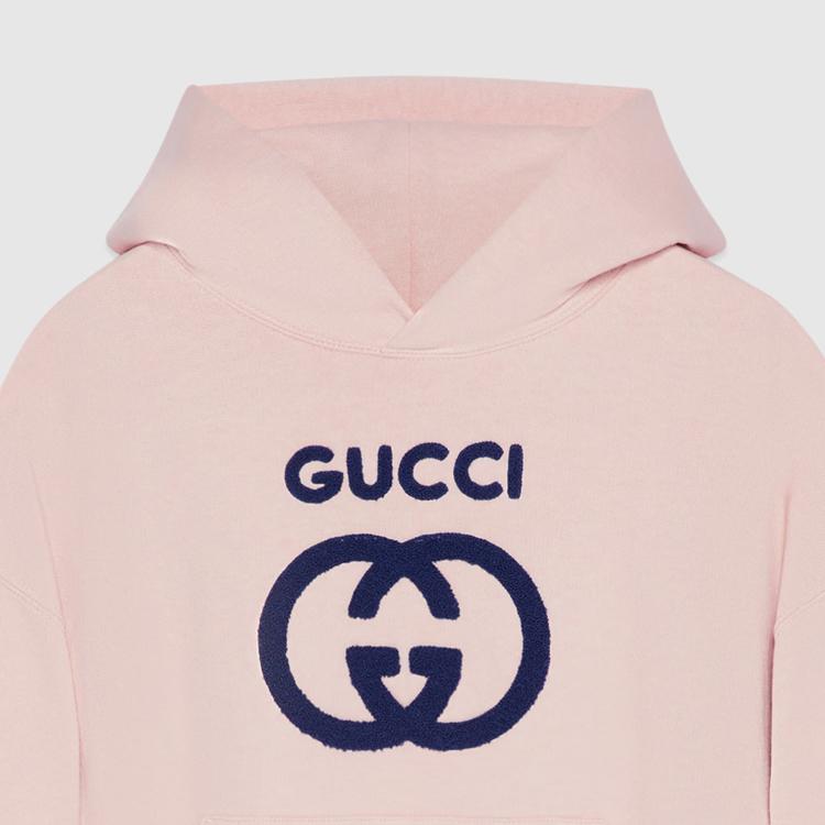 Gucci Logo Embroidered Jersey Hoodie 768122-XJF8S-5874
