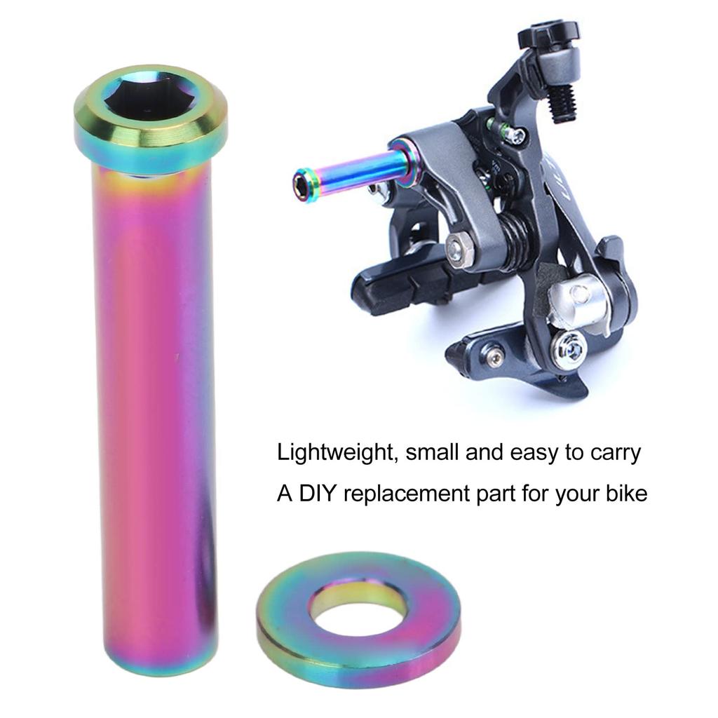 Keenso Bike Fixing Titanium Alloy Road Bike Pivot 40mm with Washer for Mountain Road Bikes C-Clamp Nut, C-Brake Nut, (Colorful)