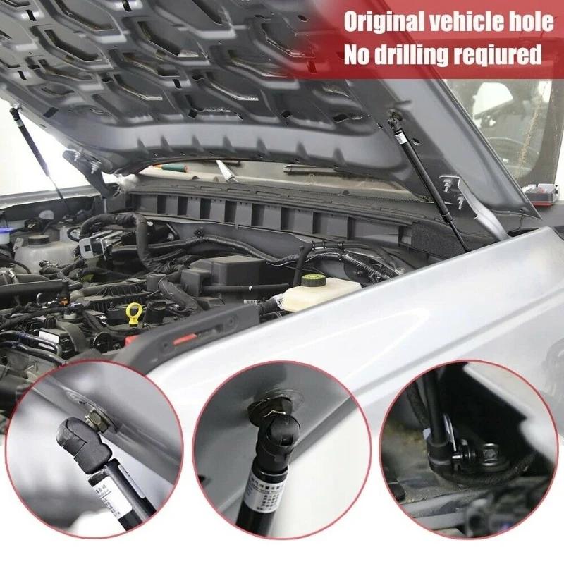 Car Front Hood Gas Shocks Hood Strut Lift Supports Spring Dampers For 2021 2022 Ford Bronco
