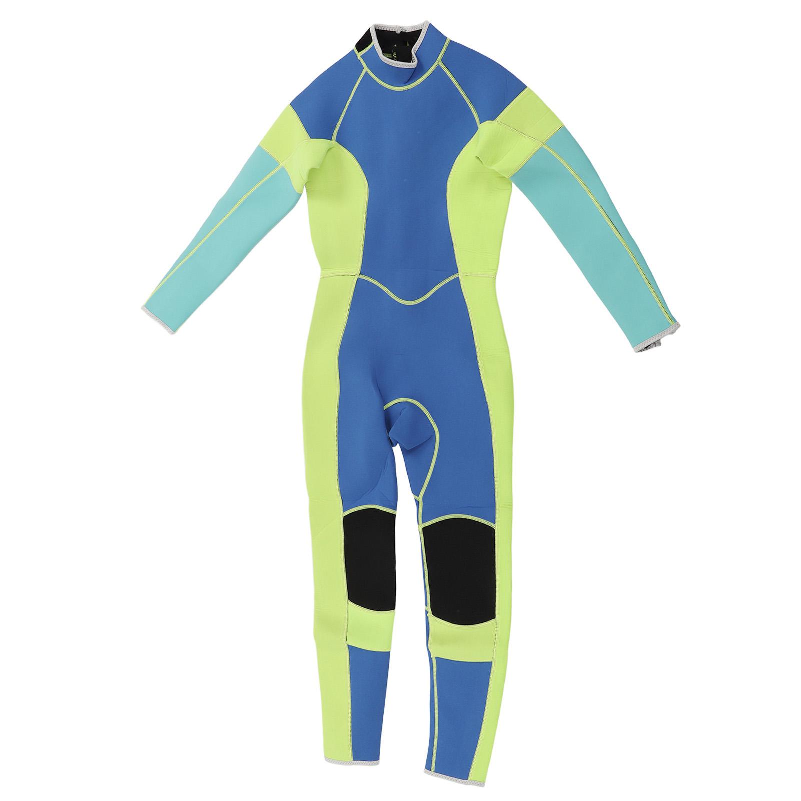 Women Wetsuit 3mm Thickened Long Sleeve Thermal One Piece Diving Suit for Water Sports M