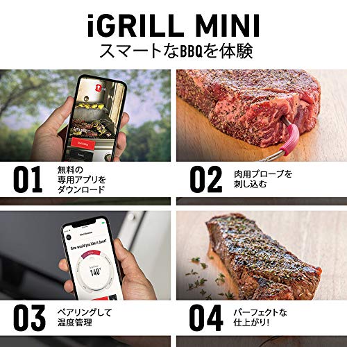 Weber iGrill Mini 7206 Thermometer Smart Device for BBQ Stoves (Red) [2-Year Warranty]