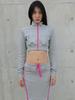The Innrs Crop Zip-Up Tracksuit Jacket (Melange)