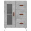 Vidaxl Display Cabinet, Concrete Grey 69.5X34X180 Cm Wood-Based Material
