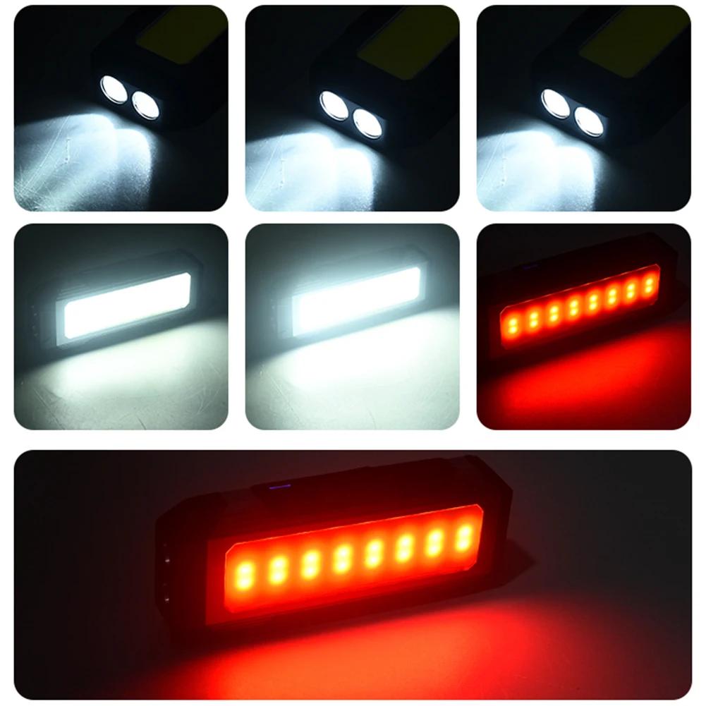 Super Bright LED Working Repair Light Mini Handheld Lamp Portable COB Outdoor Camping Emergency Flashlight 7 Modes Lighting