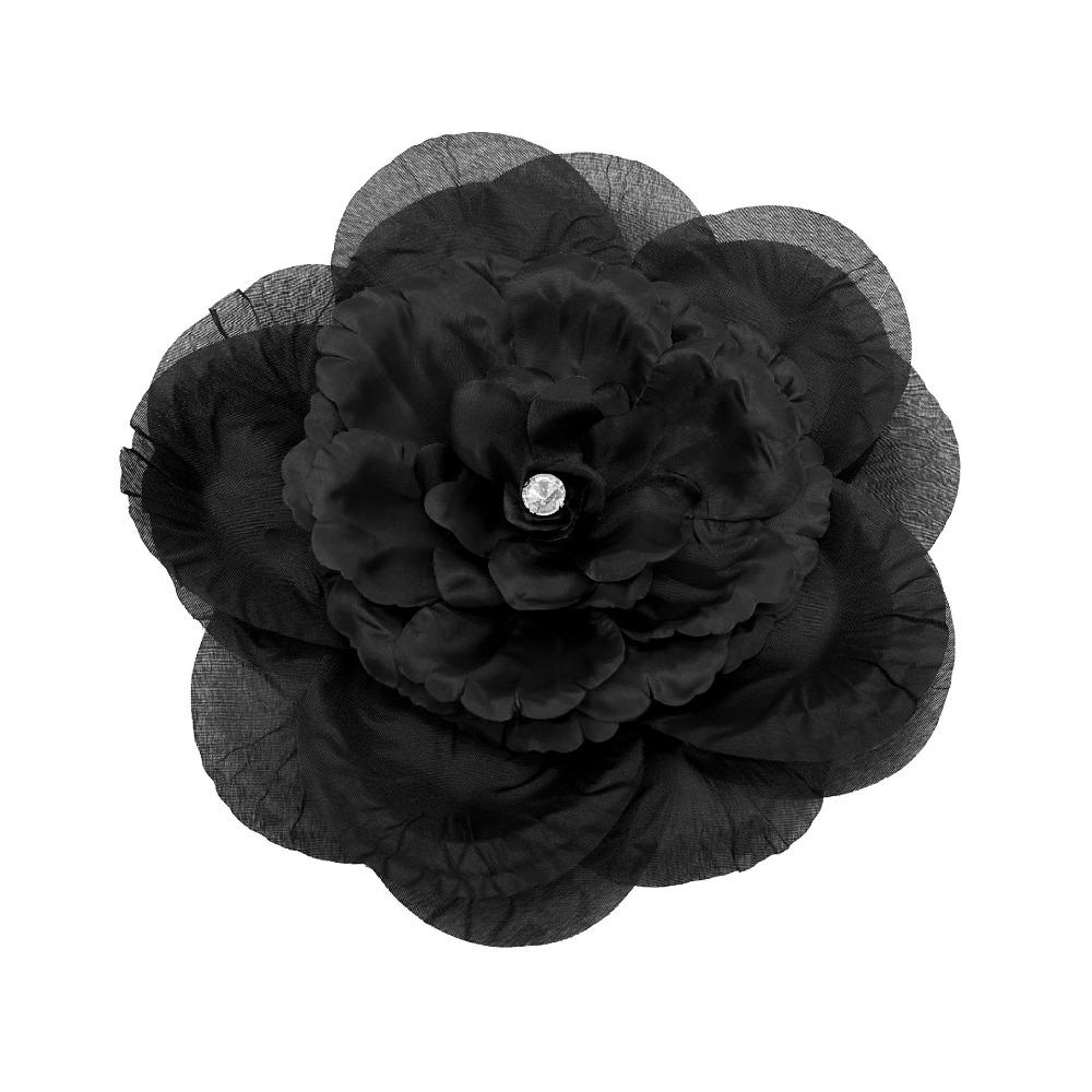 

Вечернее платье Искусственный пион Большой цветочный патч Многослойная нагрудная нашивка с цветком Черная 3D одежда Аппликации Шитье чёрный