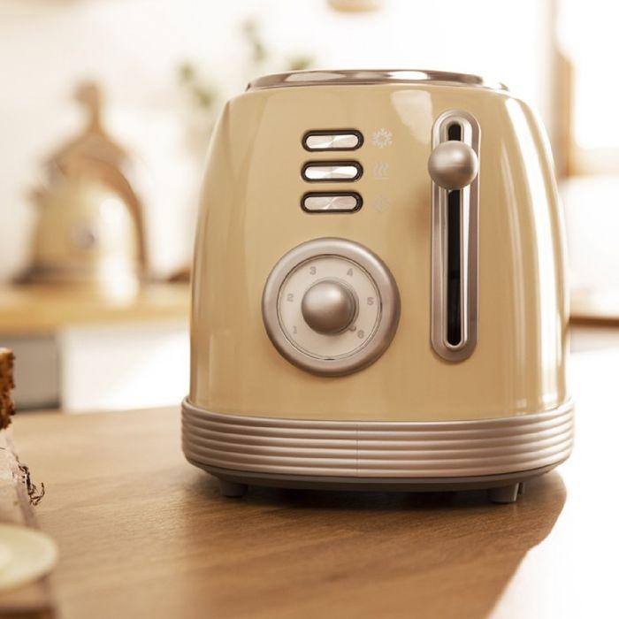 Grille-pain - Cecotec - Toast & Taste 800 - Vintage - Jaune - 850 W - 2 Tranches