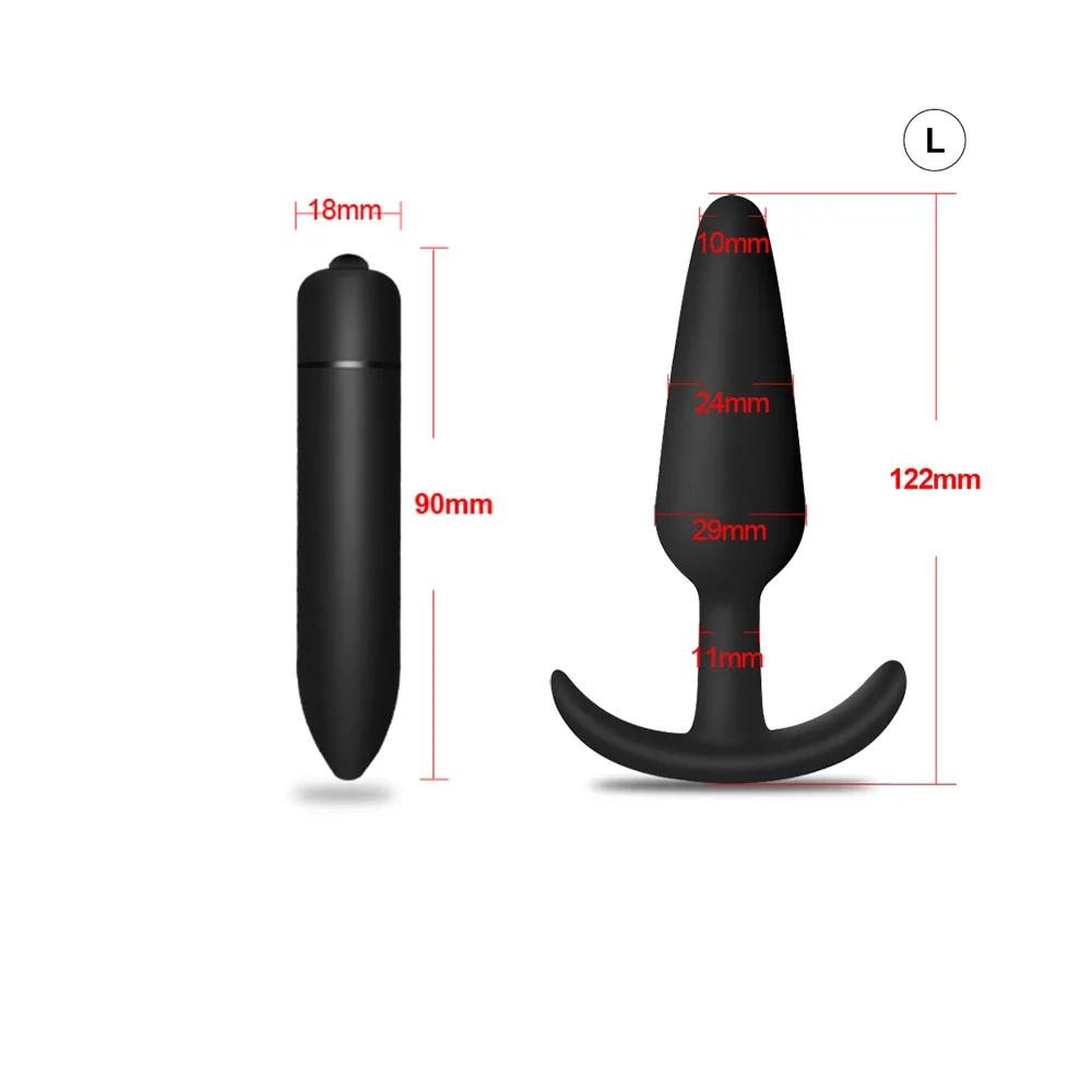 3 Sizes Anal Plug Soft Silicone Butt Plug Bullet Vibrator Stimulator Adult Sex Toys for Men/Women Anal Prostate Massager for Gay