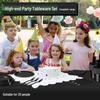 Disposable Solid Color Party Tableware Set - Plates and Cups for Birthday Celebrations