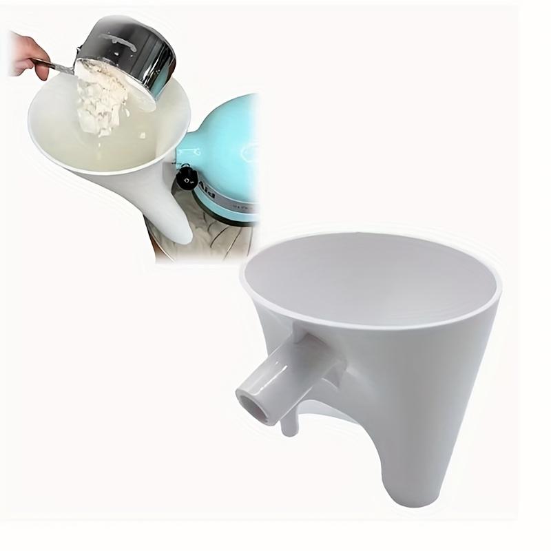 Heavy-Duty Plastic Flour Funnel for KitchenAid Stand Mixer, Spill-Proof Easy-Pour Attachment, Food-Safe for Flour & Eggs белый