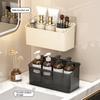Wall Mount for Small Items Wall-mounted Storage Rack, Transparent Plastic Space Saving Organizer Bin, Multi Purpose Self Adhesive No Drill Container
