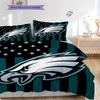 Philadelphia Eagles Pattern Bedding Quilt Set Quilt Cover Pillowcase Home Decoration Birthday Gift (1 * duvet cover + 2 * pillowcase, without core)