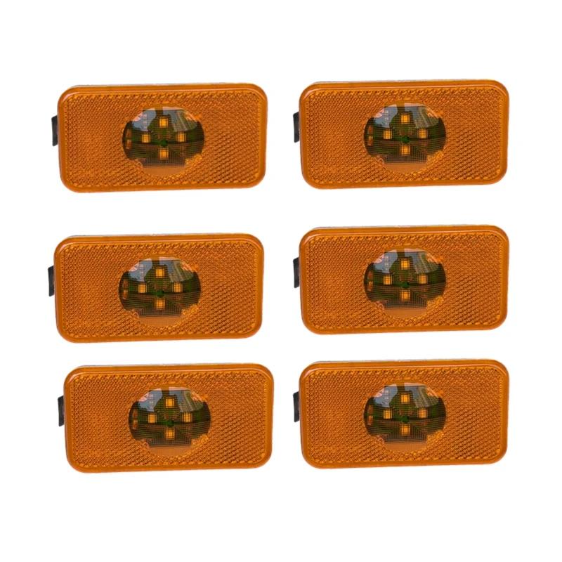 24v Yellow Amber Led Reflector Side marker lamp Light with wire connector plug for Volvo heavy duty truck 120*45mm Emark