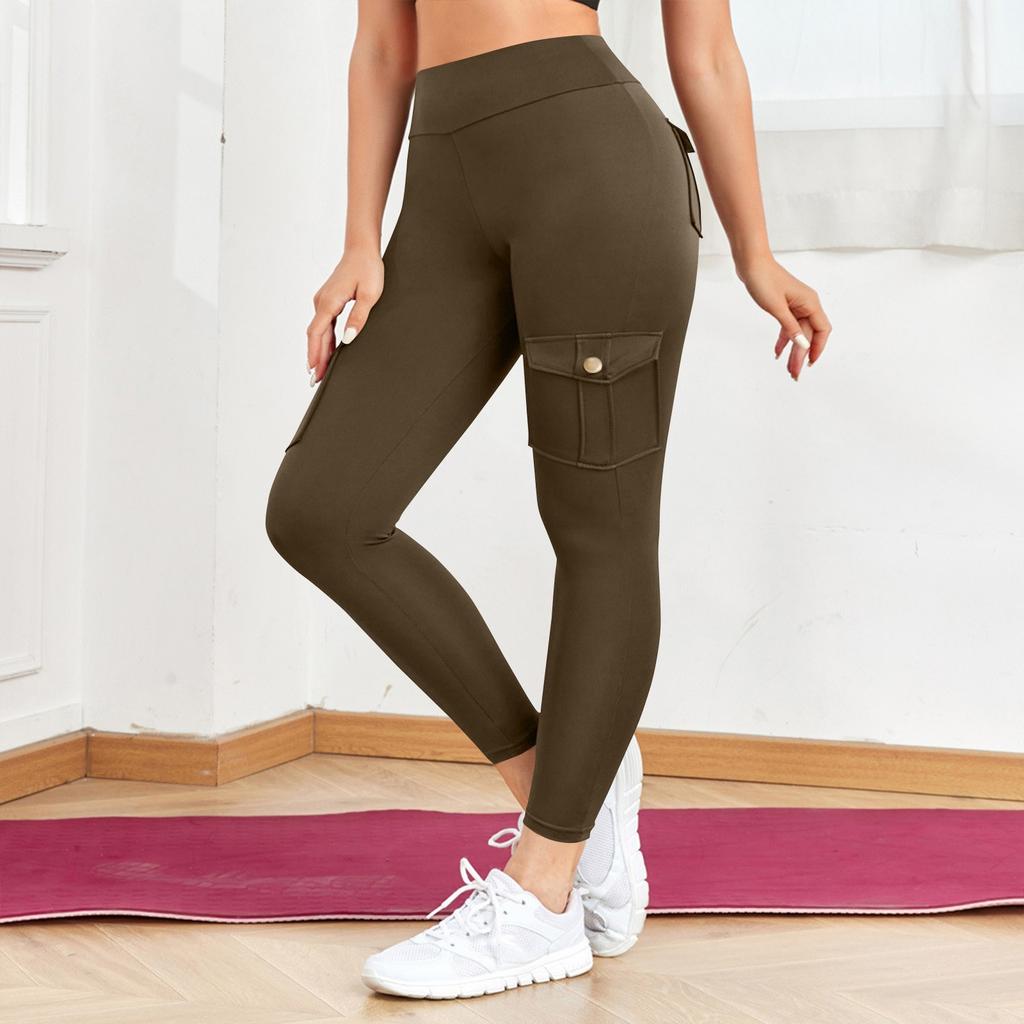 Women's Fashion Solid Color Yoga Pants High Waisted Skinny Sweatpants Fitness Pants