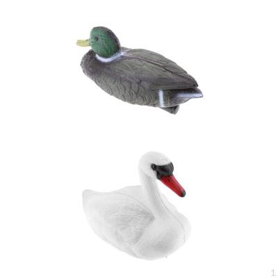 2Piece Plastic Floating Swan& Mallard Duck Decoy for Hunting &Fishing Garden