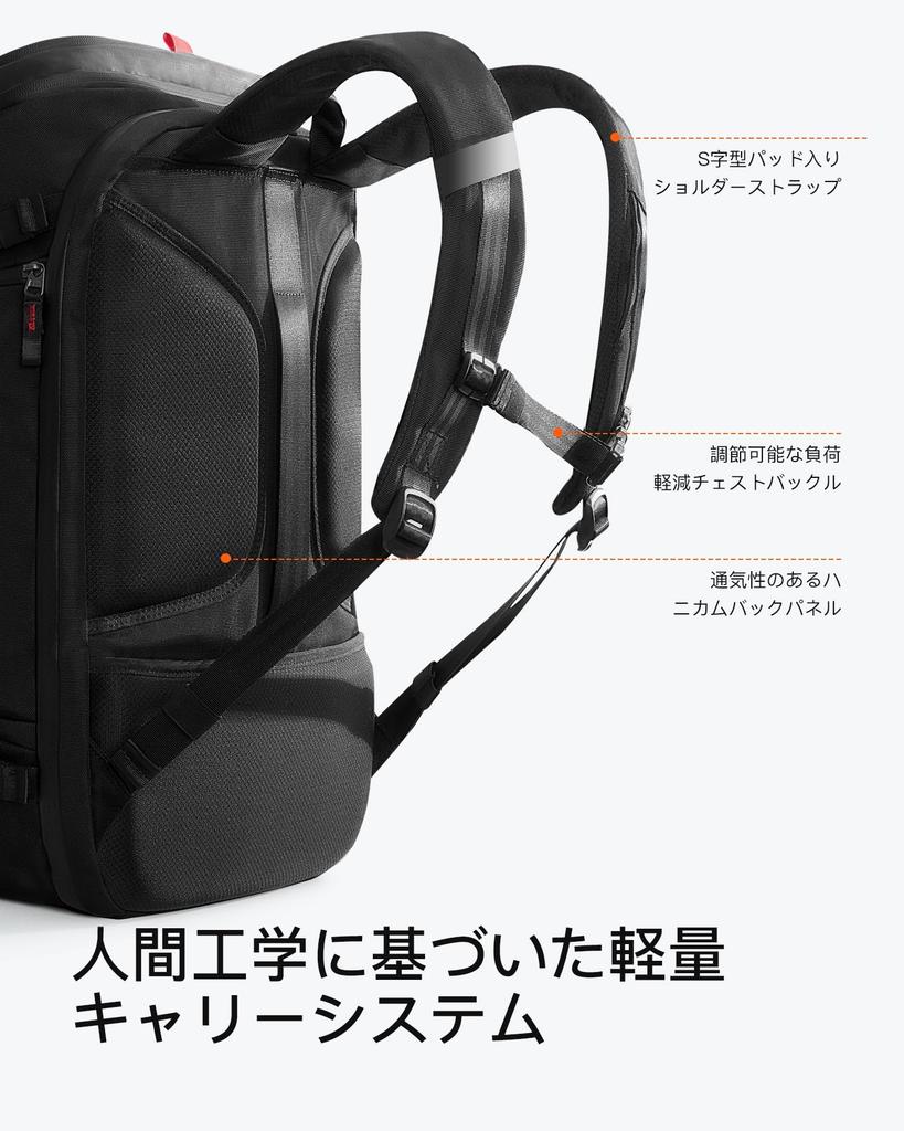 Inateck 40L Travel Backpack, Business Carry-On, TSA Quick Access, 7 Compartments, Waterproof, Anti-Theft, Sustainably Made, Perfect for Travel