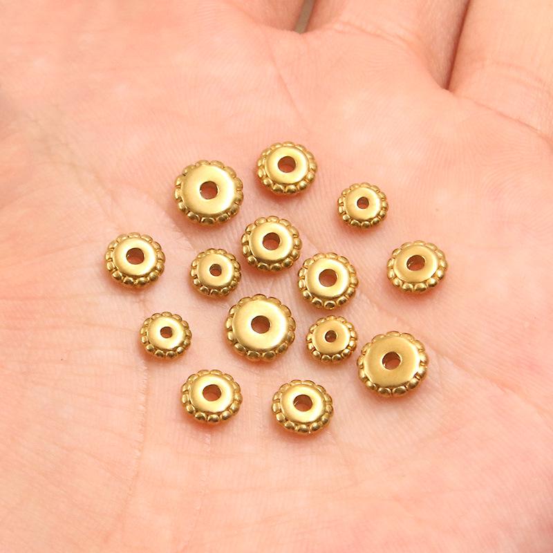 567mm DIY Stainless Steel Hollow Round Spacer Beads - 2 Colors for Jewelry Making