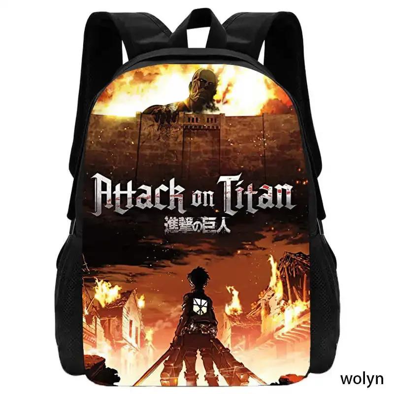 Cartoon School Bags for Boys Girls ,Mochila Attack On Titan School Backpack for Kindergarten,Cute Light Weight Kids Bags