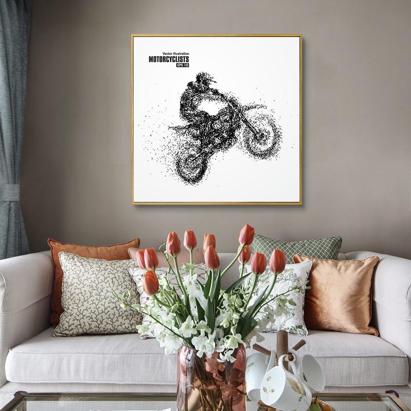 Kreative Abstrakte Partikel Sport Ski Badminton Reiten Schießen Leinwand Kunst Malerei Poster Bild Wand Gymnasium Wohnkultur