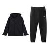 Warm And Comfortable Hooded Long Sleeve Windbreaker Fleece Knit Long Pants Casual Sports Suit Men Suit AFDVJ45-2+AKLVC87-1