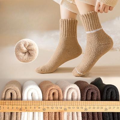 Damen Herbst- und Winter Verdickte und Samtwarme Schlauch-Baumwollsocken