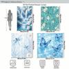 Nature Themed Polyester Shower Curtain - Printed Floral, Waterfall, Dragonfly & Butterfly Design For Bathroom Decor