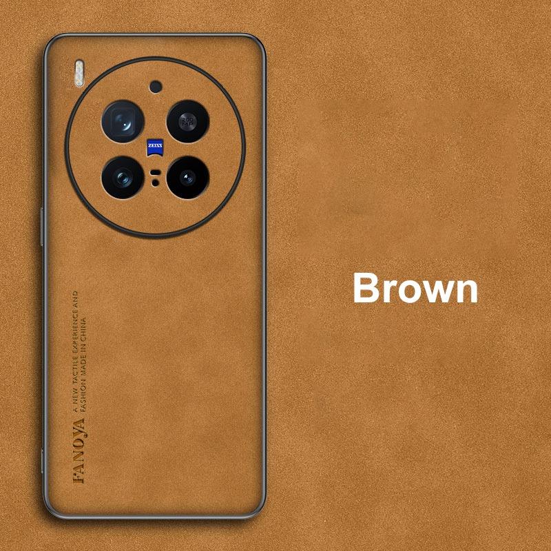 

For Vivo X300 Pro Case Luxury PU Leather Phone Case For VivoX300 Pro X300Pro 5G Back Cover Silicone Shockproof Full Protection For Vivo X300 Pro коричневий