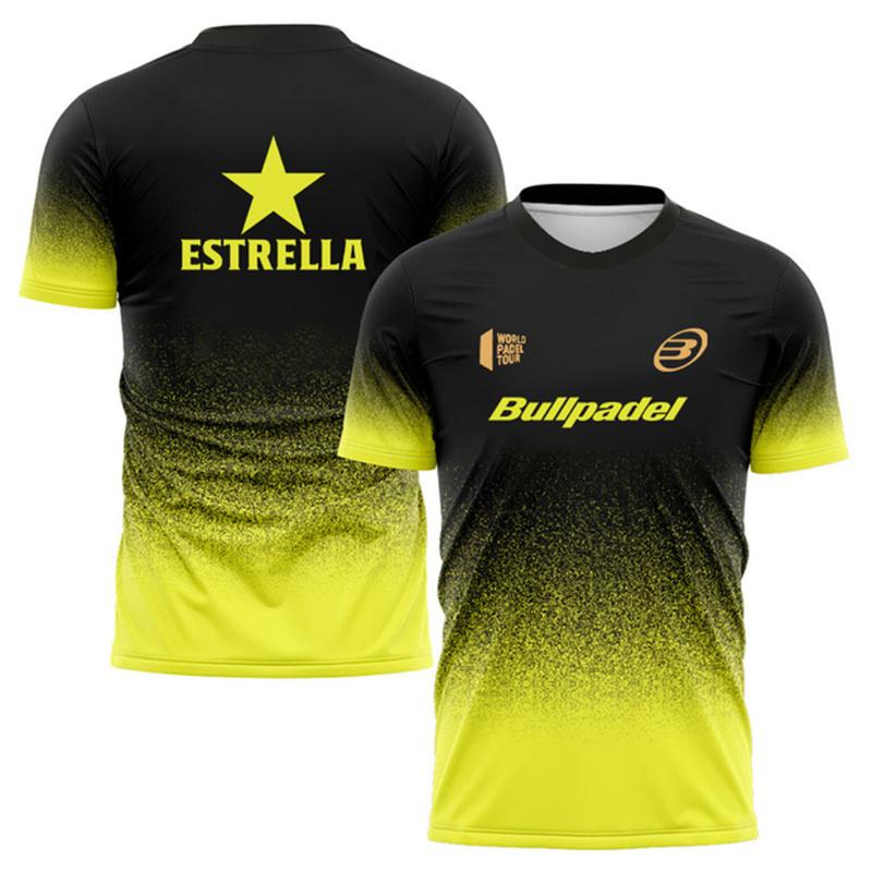 Mode Gradient Harajuku Herr T-shirt Padel Tennis Sportkläder Sommar Utomhus Löpning Fitness Kortärmad Mode Oversized Toppar
