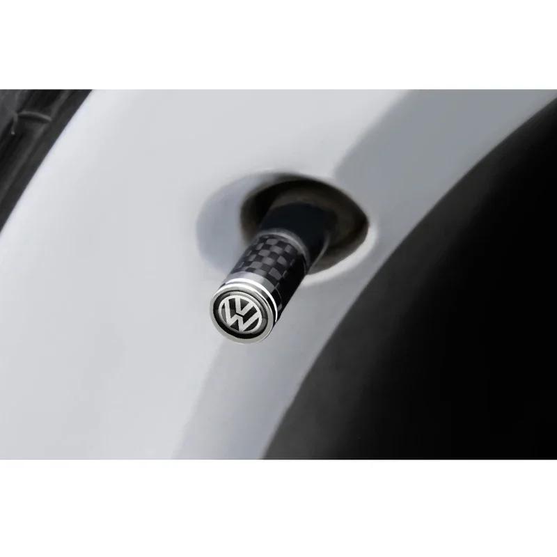 WHAQY1 2026 Hot For VW VOLKSWAGEN 4Pcs Metal Car Tire Valve Caps Tyre Wheel Stem Air Valve Cover For Volkswagen VW R RLINE GTI Golf Blu
