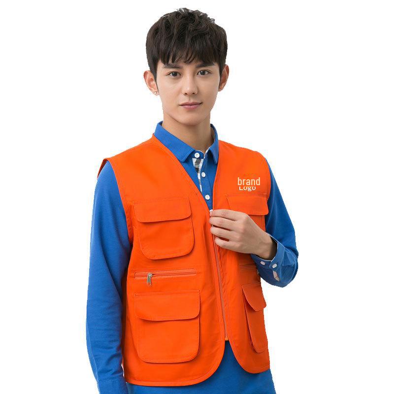 Director’s Multi-Pocket Vest: Casual Workwear for Wedding Photographers with Printed Logo