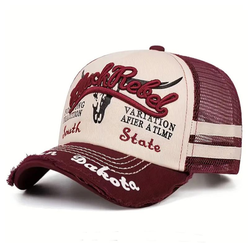 Berretto da Baseball Ricamato Western Rete Traspirante Cappello da Papà Snapback Regolabile Cappello da Trucker per Uomo Donna